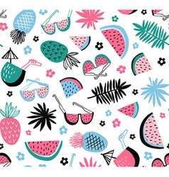 Summer seamless pattern tropical background with vector image