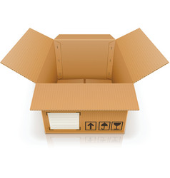 Open empty cardboard box vector image