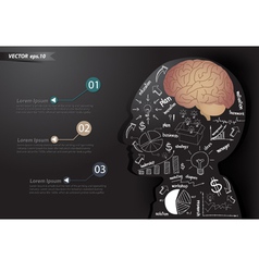 Business strategy plan make brain in man think vector image