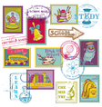 Set of SCHOOL stamps vector image