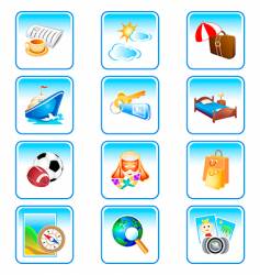 Vacation icons complex series vector image