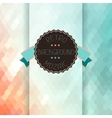 Mosaic background with ribbon and badge in retro vector image