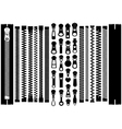 Set Of Different Zippers vector image