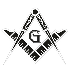 Freemasonry emblem the masonic square and compass vector image