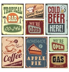 Vintage style signs vector image