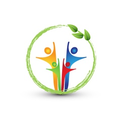 Family and ecology system logo vector image