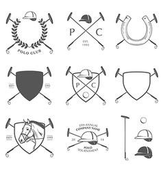 Set of vintage horse polo labels and badges vector image