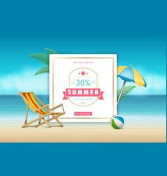 Summer sale banner online shopping on beach Summer sale banner online shopping on beach vector image