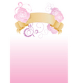 Vintage banner with flowers on pink background vector image