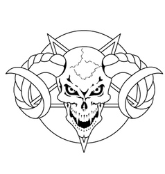 Skull with horns vector image