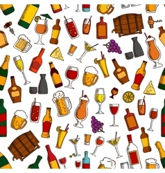 Aperitif drinks and cocktails seamless pattern Aperitif drinks and cocktails seamless pattern vector image