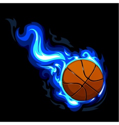 Burning basketball vector image