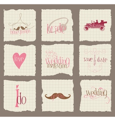 Paper love and wedding design elements -for invita vector image