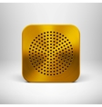 Technology App Icon Template with Gold Metal vector image