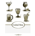 Cocktail icons set vector image