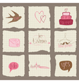 Paper love and wedding design elements -for invita vector image