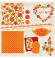 Scrapbook Design Elements - Orange Flowers vector image