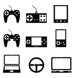 Computer video game icons set on white background Vector Image