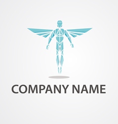 Logo flying man vector image