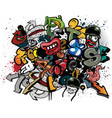Graffiti elements explosion vector image