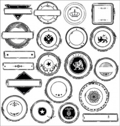 Empty grunge rebber stamps - set vector image