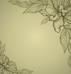 Vintage frame with flowers vector image