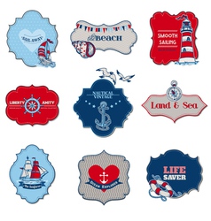Nautical Sea Tag Elements vector image