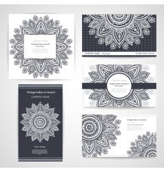 Set of banners with floral Indian ornaments can be vector image