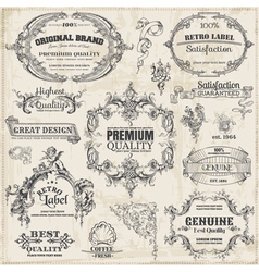 Set Calligraphic Design Elements vector image