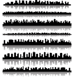 Cityscape silhouette city panoramas vector image