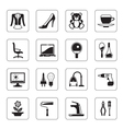 Hypermarket and mall icons set vector image