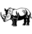 Rhinoceros black white vector image