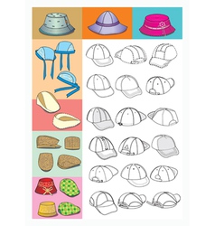 Cartoon hats vector image