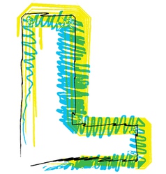 Sketch font Letter L vector image