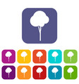 Fluffy tree icons set Fluffy tree icons set vector image