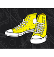Yellow sneakers vector image
