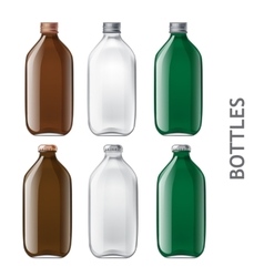 Template of glass bottles vector image