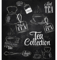 Set Tea Collection chalk vector image