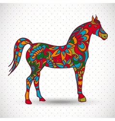 Horse with flowers and ornaments vector image