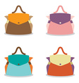 Set of Colorful Women Bag on White Background vector image