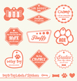 Dog Name Tag Labels vector image