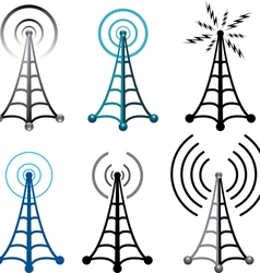 Radio tower symbols vector image