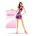 Fashion model with advertising message vector image