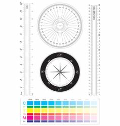 Actual precision ruler of inch vector image