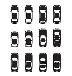 Different cars seen from above vector image