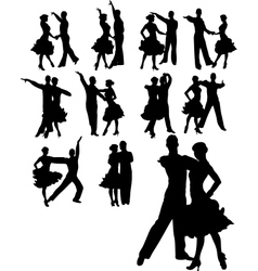 Couple dancing set vector image