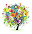 Floral tree vector image
