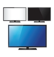 Set of three TV flat screen lcd plasma realistic vector image