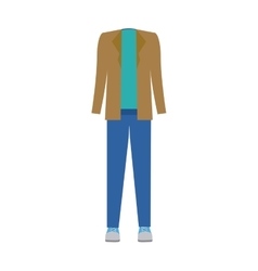 Color silhouette with female clothes sport vector image