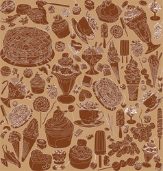 Sweets seamless background vector image